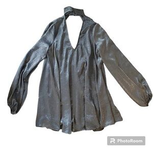 Show Me Your Mumu dark gray peasant bohemian open back dress